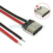 10PCS Type-C USB 2P Welding Wire Female Connector Cable For Phone Charging