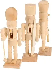 3pcs Puppet White Embryo Walnut Decor Plush Unfinished Nutcracker Figures Toy Nutcracker Kurt Powered Christmas Craft Nutcrackers Gold Christmas Crackers Eid Wooden