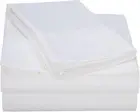 Queen Bed Sheet Set, Crisp and Smooth Egyptian Cotton Percale Solid Sheets and P