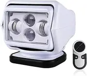 Boat Spotlight, 60W LED Spotlight with Wireless Remote, 8000 Lumens, IP67 Waterproof, Magnetic Base, High Brightness Spot Lamp for Boat Truck Car Marine,White