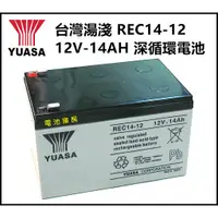 在飛比找蝦皮購物優惠-頂好電池-台中 台灣湯淺 YUASA REC14-12 深循