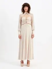 BNWT ALICE MCCALL CHAI LATTE SUNSET KISS MIDI DRESS - SIZE 8 AU/4 US (RRP $549)