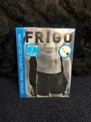 NIB $39 FRIGO Cotton / Modal Stretch 6" Inseam Boxer Briefs Black Sz S