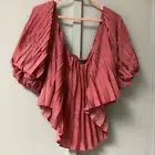 EXPRESS Women's Shirt Size XL Mauve Off the Shoulder Puff Top Pleated New