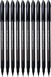 CLARO Scholar Ballpoint Pens, BLACK, Medium Point (1.0mm), Pack of 10, Smooth Ball Pens, Pens for School Office Home Everyday Use