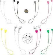 QYHOO Airpods Strap Magnetic Cord Anti-Lost Leash Sports String, 8 PCS Colorful Soft Skin-Friendly Silicone Neck Around Earphone Lanyard, Compatible with Airpods Pro/2/1 (8pcs #2)