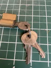 5 PIN Solid Brass Lock Padlock Cylinder with 3 Keys Locksport Vintage