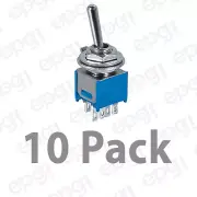 10 PACK - DPDT (ON/OFF/ON) SUB-MINI TOGGLE SWITCH 3A@125VAC-1A@250VAC #SMT4-10PK