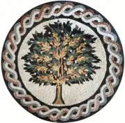 18" Tree of life Round Mosaic Art Tile Marble Kitchen Backsplash