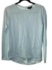 NWT Ann Taylor LOFT Pullover Sweater Knit Small S Blue Merino Wool Blend