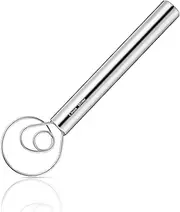 Small Ring Danish Dough Whisk Stainless Steel Mini Bread Sourdough Batter Egg Whisk Hand Mixer, Length 9 Inches, Ring Diameter 2.3 Inches