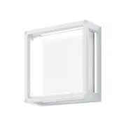 York Square Exterior Wall Light 12W White Aluminium 5000K - 19653