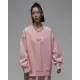 【NIKE 耐吉】長袖上衣 大學T 內刷毛 Oversize 籃球 AS W J FLC CREW GCEL 女款 粉(HF1120651)