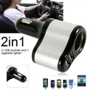 1xCar Charger Splitter Cigarette Lighter Socket Power Port USB with Dual Q0Q9