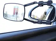 Trailer Towing Mirror - extendable side mirror, car mirror extension, RV rearview mirror | stable PP towing mirror with clamp, telescoping mirror for enhanced visibility on truck, caravan, motorhome