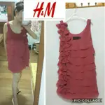 全新瑞典名牌H&M（尺碼4號） 紫紅色 甜美蛋糕洋裝小禮服零捌零