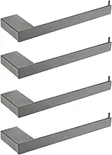 BLBMTCBCAG Stainless Steel Gray Bathroom Single Hand Towel Ring/Rack Towel Bar Wall Mounted Towel Bar Fashion Design ToBarwel(4 PCS)