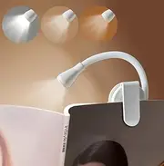 RINGSUN Rechargeable LED Reading Light, Clip-on Wide-Angle Lamp, Long Lasting Flexible Book Light for Readers, White