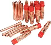 10PCS TIG Collets With 10PCS Torch Fittings Argon Arc Welding Copper Connector Consumables Suitable For WP17 WP18 WP26 Argon Arc Welding Torch