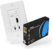 4K HDMI/USB-C Extender, Over Single Cat6/Cat7 Cable Wall Plate Transmitter 4K @ 60Hz UltraHD with HDR & IR Control - Up to 165 ft