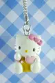 【震撼精品百貨】Hello Kitty 凱蒂貓 KITTY手機吊飾-KITTY坐姿造型-粉愛心 震撼日式精品百貨