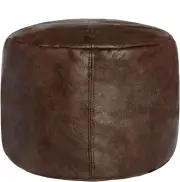 Funda De Puff Cuero Sintetico Sin Relleno Puff Otomano Hecho Mano Almacenamiento