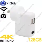 Wall Power Adapter Camera Plug Security Home WIFI 128GB Wireless Small Mini