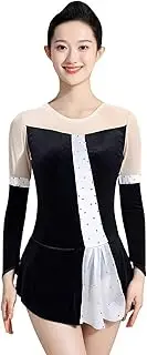 [Zagitova] Ice Figure Skating Dress for Girls Graceful Competition Patchwork Dance Outfits with Shiny Rhinestone