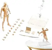 Wooden Mannequin Figure Artist Drawing Manikin Model Flexible Movable Jointed Sketching Lay Human Artists with Stand, Painting and Aid, Sketch for Art,Home Decoration