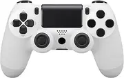 Wireless Controller for PS-4,Compatible with P-S4/Pro/Slim/PC Bluetooth Controller,Dual Vibration,Touch Panel, 3.5mm Audio Jack,Six-Axis Joystick(white)