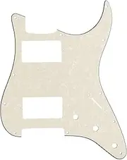 Musiclily Pro 11 Hole HH Guitar Strat Pickguard Humbuckers for American/Mexican Fender Standard Stratocaster Modern Style, 4Ply Parchment Pearl