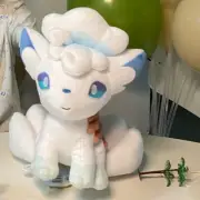 Alola Ice Vulpix Plush 6 Tail White Fox Ragdoll Pokemon 10" Doll, Gift, 25cm