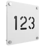 ProtectorAl 280 x 280mm Pearl White Aluminium Cut Through Custom House Sign