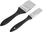 Hxyrxib 2Pcs Flat Silicone Paint Brushes, Wide & Narrow Silicone Shaper Brush for Art Solid Paintbrush Sets for Acrylic Paints, Black
