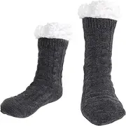[NiCoLa] Men Slipper Winter Socks, Theraml Bed Socks Warm Fluffy Fleece Lined Slipper Socks Men Winter Non-Slip Cosy Cabin Socks Extra Thick Slipper Socks Super Soft Winter Socks Bed Sock Xmas Thermal Socks