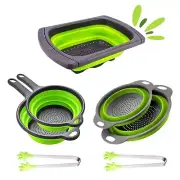 5-pack Collapsible Colander Set with Over the Sink Colander - Space-Saving Co...