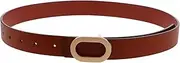 [ROMISBABA] Lady Belt Wide Fashionable Belt with Metal Buckle Women's Casual Dress Belt