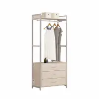 在飛比找PChome24h購物優惠-Bernice-戴米2.7尺簡約開放式三抽衣櫃