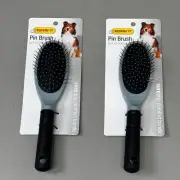 RUFFIN' IT (2 PACK!) Pin Brush Pet Grooming Brush Supergrip Comfort Handle 8 1/2