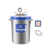 P PBAUTOS 9 Gallon Vacuum Chamber with Two Rubber Seals, Tempered Glass Lid S...