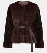 [Moncler] Moncler Jouillat faux-fur down jacket UK 16 brown