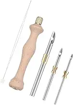 KALLORY Craft Embroidery Kit Wooden Embroidery Tool Multi-Head Application for Home