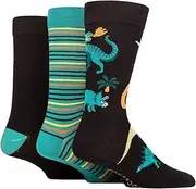 [SockShop] Lazy Panda | 3-Pair Men's Bamboo Novelty Socks | Business Casual | Dinosaur-Themed – Fun Prehistoric Designs | UK 6-11