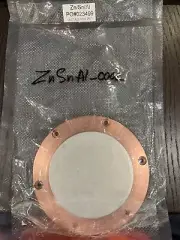 Sputtering Target, ZnSnAl, approximately 3" x .250" w/ 4"copper backing plate