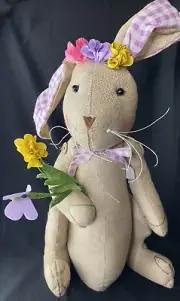 Bunny Withfl Flowers Decor Plush Doll