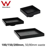 Bathroom 100/150/200mm Floor Drain Tile Insert Shower Waste 50/80mm Matte Black
