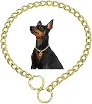 Chain Collars for Large Dogs,Heavy Chain Dog Metal Training Collars, Adjustable Metal Necklace Martingale Puppy Collars for XXS XS Small Medium Large Big XL Breed Dogs, Silver L