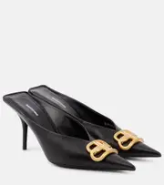 [Balenciaga] Balenciaga Square Knife BB 80 leather pumps AU 4 black