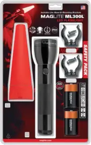 New Mag-Lite ML300L LED Safety Pack ML50449 9.13" overall. Water resistant. Impa