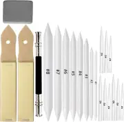 21 Pcs Blending Stumps and Tortillions Set with Sketch Sandpaper Pencil Sharpene